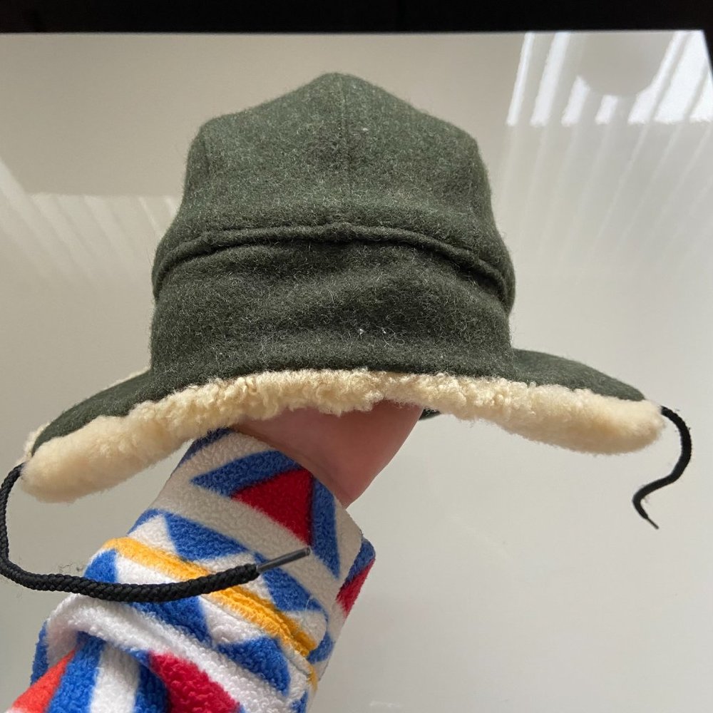 CC Filson Double Mackinaw Wool Cap Mens XL Green Ear Flap Winter Hat - Picture 3 of 9